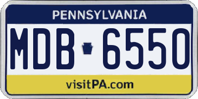 PA license plate MDB6550
