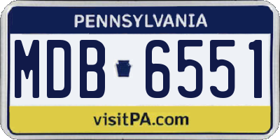 PA license plate MDB6551