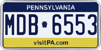 PA license plate MDB6553