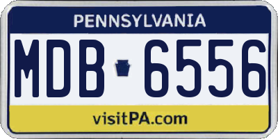 PA license plate MDB6556
