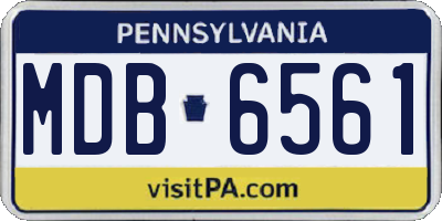 PA license plate MDB6561