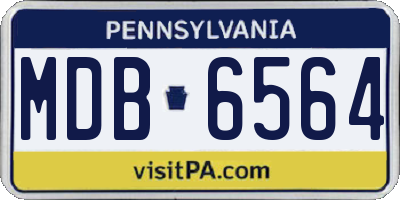 PA license plate MDB6564
