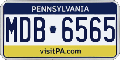 PA license plate MDB6565