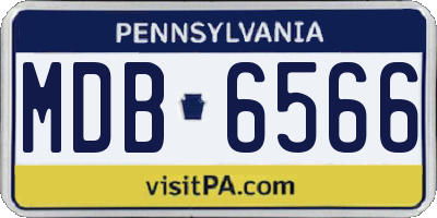 PA license plate MDB6566