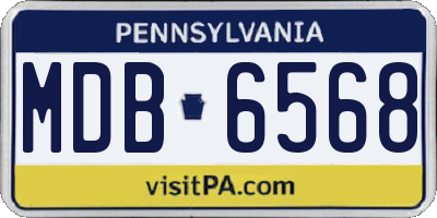 PA license plate MDB6568