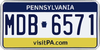 PA license plate MDB6571