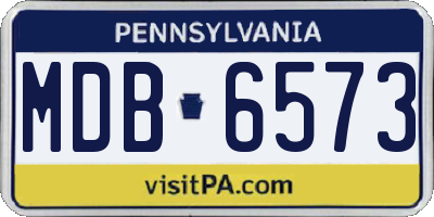 PA license plate MDB6573