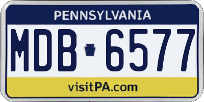 PA license plate MDB6577
