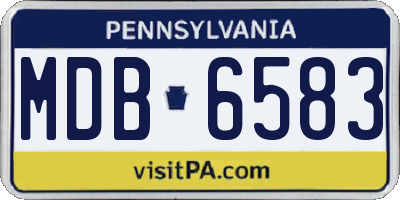 PA license plate MDB6583
