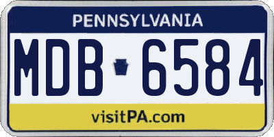 PA license plate MDB6584