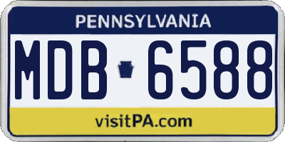 PA license plate MDB6588