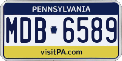 PA license plate MDB6589