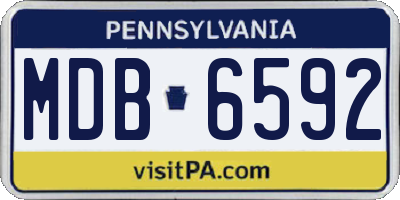 PA license plate MDB6592