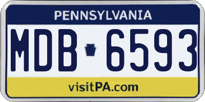 PA license plate MDB6593