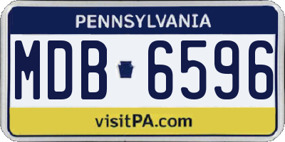 PA license plate MDB6596