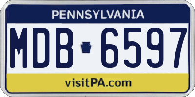 PA license plate MDB6597