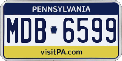 PA license plate MDB6599