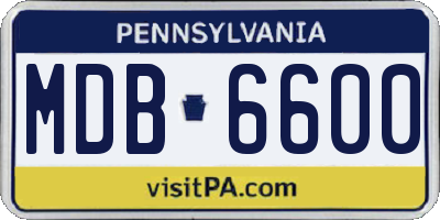 PA license plate MDB6600