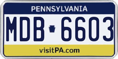 PA license plate MDB6603