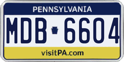 PA license plate MDB6604