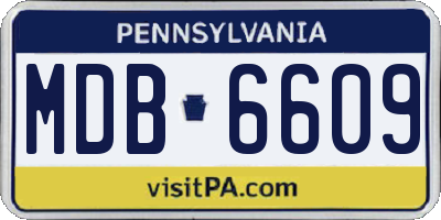 PA license plate MDB6609