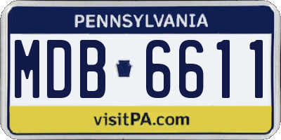 PA license plate MDB6611