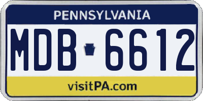 PA license plate MDB6612