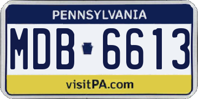 PA license plate MDB6613