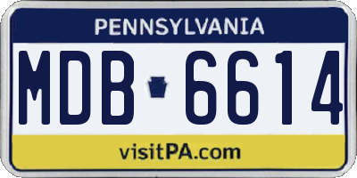 PA license plate MDB6614