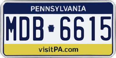 PA license plate MDB6615