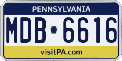 PA license plate MDB6616