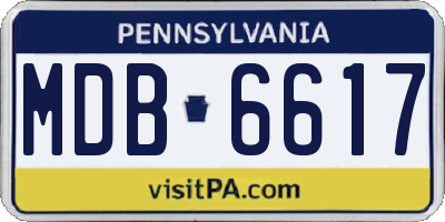 PA license plate MDB6617