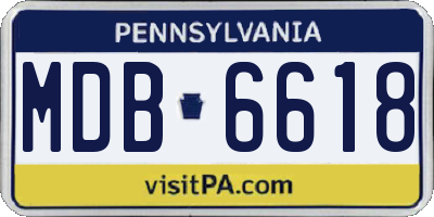 PA license plate MDB6618