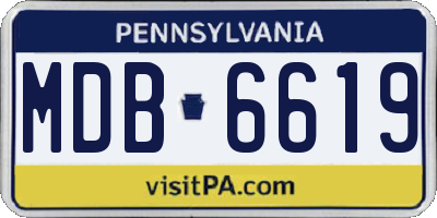 PA license plate MDB6619