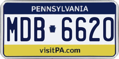 PA license plate MDB6620