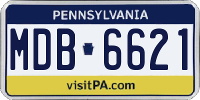 PA license plate MDB6621