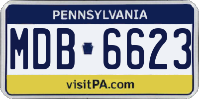 PA license plate MDB6623