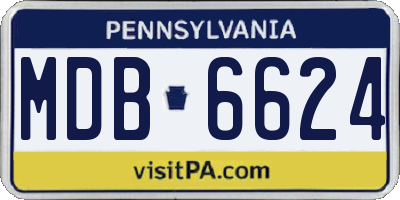 PA license plate MDB6624