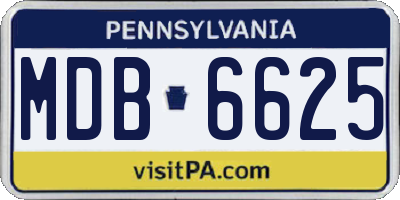 PA license plate MDB6625