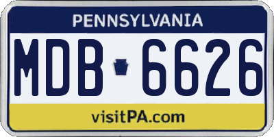 PA license plate MDB6626
