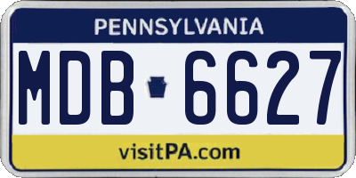 PA license plate MDB6627