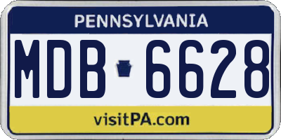 PA license plate MDB6628
