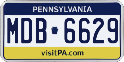 PA license plate MDB6629