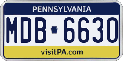 PA license plate MDB6630