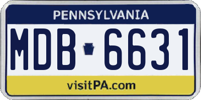 PA license plate MDB6631