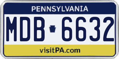 PA license plate MDB6632