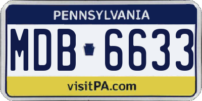 PA license plate MDB6633