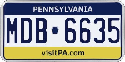 PA license plate MDB6635