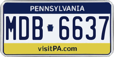 PA license plate MDB6637