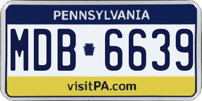 PA license plate MDB6639